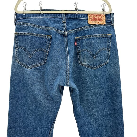 Vintage Levi's Mens 38x31 Jeans 501XX Button Fly Distressed Stone Wash - Picture 6 of 13